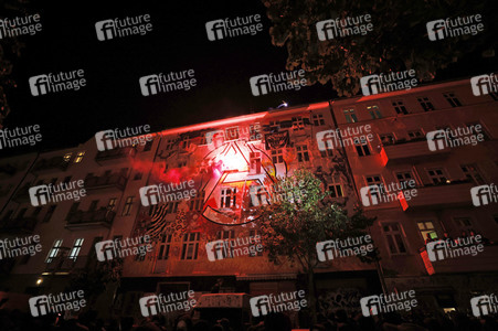 Demonstration gegen Räumung von linkem Wohnprojekt in Berlin