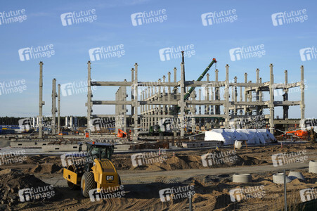 Baustelle der Tesla Gigafactory 4 in Grünheide