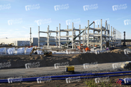 Baustelle der Tesla Gigafactory 4 in Grünheide