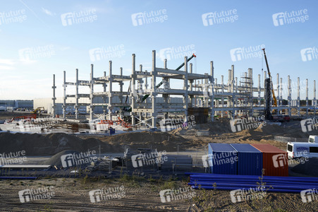 Baustelle der Tesla Gigafactory 4 in Grünheide