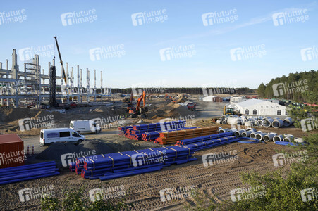 Baustelle der Tesla Gigafactory 4 in Grünheide