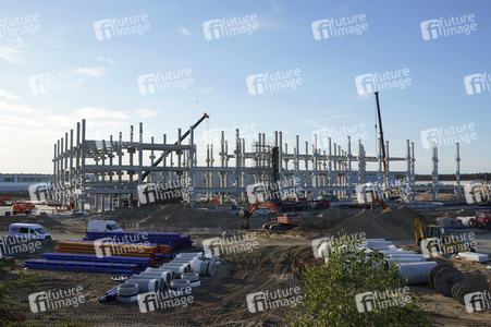 Baustelle der Tesla Gigafactory 4 in Grünheide