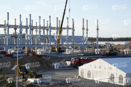 Baustelle der Tesla Gigafactory 4 in Grünheide
