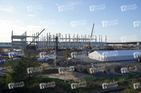 Baustelle der Tesla Gigafactory 4 in Grünheide