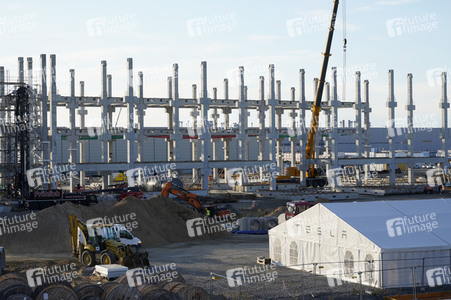 Baustelle der Tesla Gigafactory 4 in Grünheide