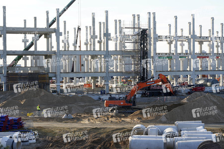 Baustelle der Tesla Gigafactory 4 in Grünheide
