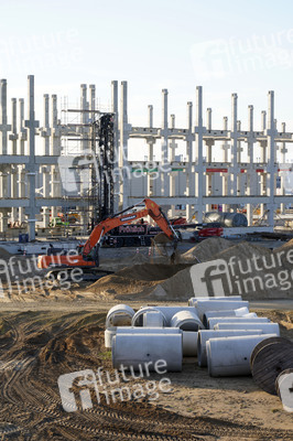 Baustelle der Tesla Gigafactory 4 in Grünheide