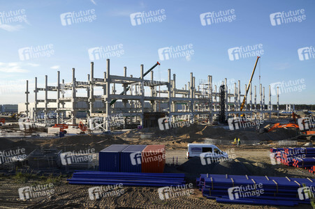 Baustelle der Tesla Gigafactory 4 in Grünheide