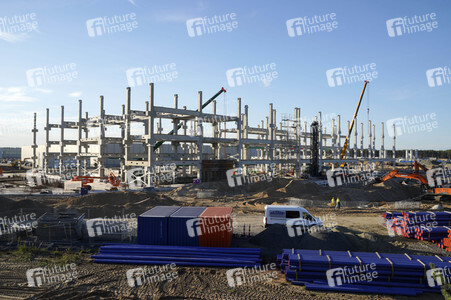 Baustelle der Tesla Gigafactory 4 in Grünheide