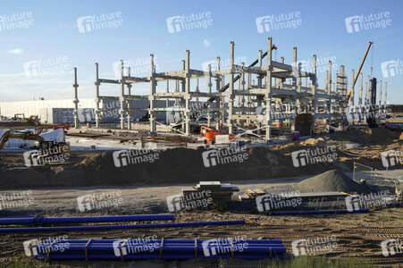 Baustelle der Tesla Gigafactory 4 in Grünheide