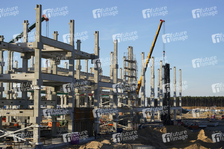 Baustelle der Tesla Gigafactory 4 in Grünheide