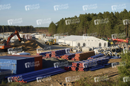 Baustelle der Tesla Gigafactory 4 in Grünheide