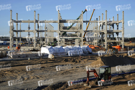 Baustelle der Tesla Gigafactory 4 in Grünheide