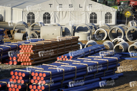 Baustelle der Tesla Gigafactory 4 in Grünheide