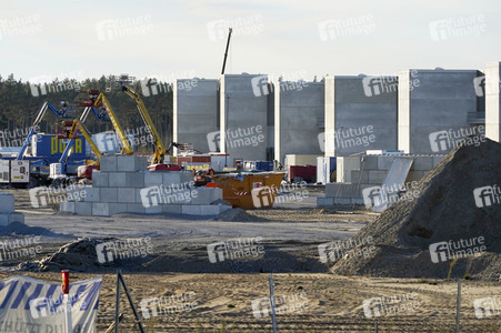 Baustelle der Tesla Gigafactory 4 in Grünheide