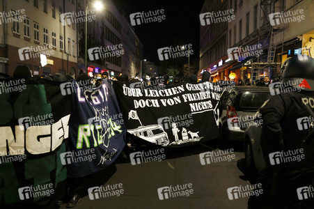 Demonstration gegen Räumung vom Wagencamp 'Köpi' in Berlin
