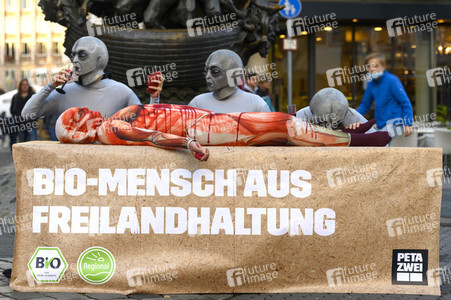 PETA-Demo gegen Speziesismus in Nürnberg