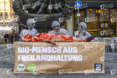 PETA-Demo gegen Speziesismus in Nürnberg