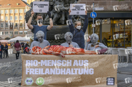 PETA-Demo gegen Speziesismus in Nürnberg