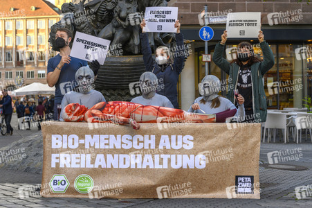 PETA-Demo gegen Speziesismus in Nürnberg