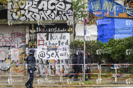 Räumung des Wagencamps 'Köpi' in Berlin