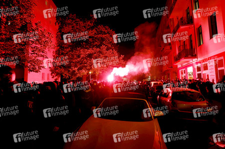 Demonstration gegen die Räumung des Wagencamps 'Köpi' in Berlin