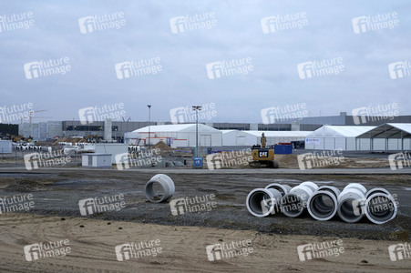 Baustelle der Tesla Gigafactory 4 in Grünheide