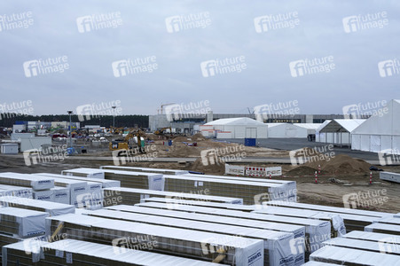 Baustelle der Tesla Gigafactory 4 in Grünheide
