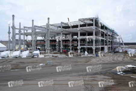 Baustelle der Tesla Gigafactory 4 in Grünheide
