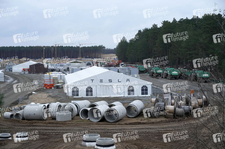 Baustelle der Tesla Gigafactory 4 in Grünheide