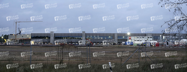 Baustelle der Tesla Gigafactory 4 in Grünheide