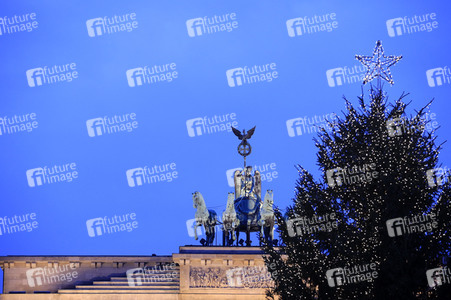 Weihnachtsbaum am Brandenburger Tor in Berlin