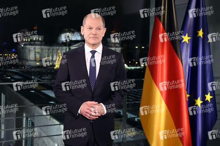 Neujahrsansprache des Bundeskanzlers Olaf Scholz in Berlin
