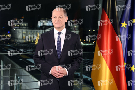 Neujahrsansprache des Bundeskanzlers Olaf Scholz in Berlin