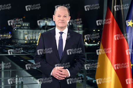 Neujahrsansprache des Bundeskanzlers Olaf Scholz in Berlin