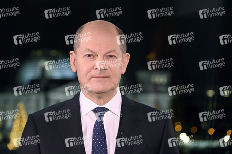 Neujahrsansprache des Bundeskanzlers Olaf Scholz in Berlin
