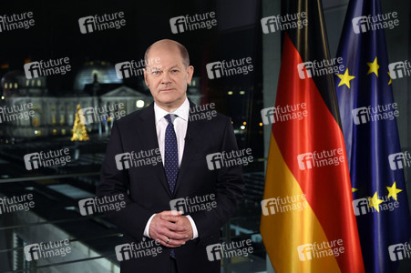 Neujahrsansprache des Bundeskanzlers Olaf Scholz in Berlin