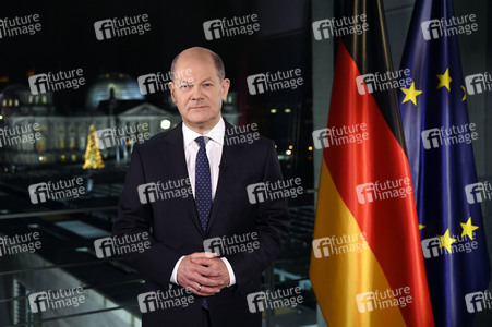 Neujahrsansprache des Bundeskanzlers Olaf Scholz in Berlin