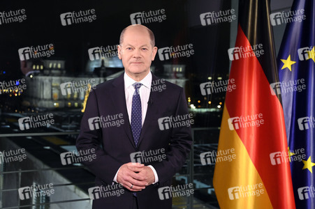 Neujahrsansprache des Bundeskanzlers Olaf Scholz in Berlin