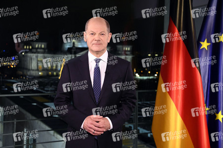 Neujahrsansprache des Bundeskanzlers Olaf Scholz in Berlin