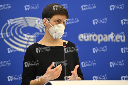 Pressekonferenz der Fraktion Die Grünen/EFA im EU-Parlament in Straßburg