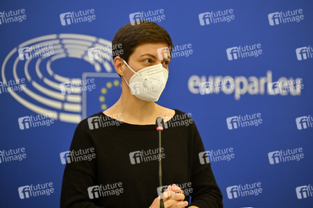 Pressekonferenz der Fraktion Die Grünen/EFA im EU-Parlament in Straßburg