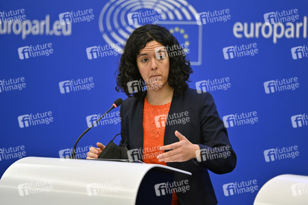 Pressekonferenz der Fraktion Die Linke im EU-Parlament in Straßburg
