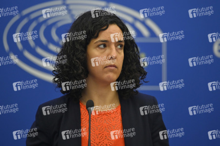 Pressekonferenz der Fraktion Die Linke im EU-Parlament in Straßburg