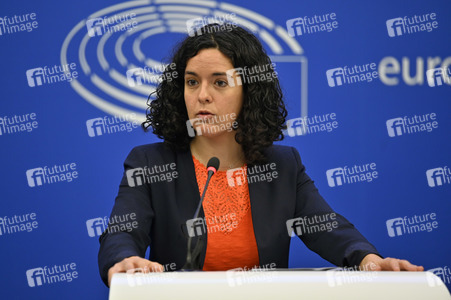 Pressekonferenz der Fraktion Die Linke im EU-Parlament in Straßburg