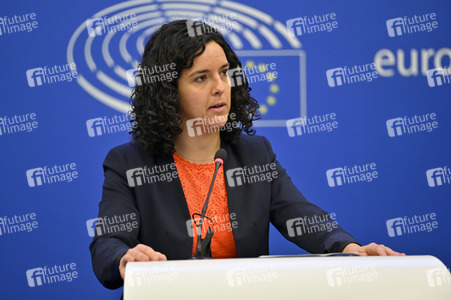 Pressekonferenz der Fraktion Die Linke im EU-Parlament in Straßburg