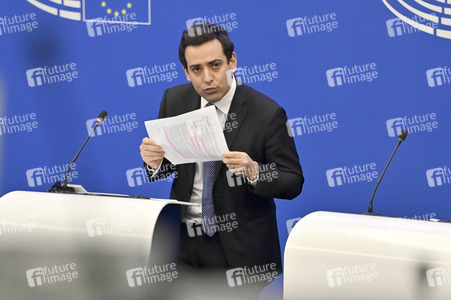 Pressekonferenz der Fraktion Renew Europe im EU-Parlament in Straßburg