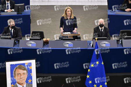 Gedenkfeier für David Sassoli im Europäischen Parlament in Straßburg