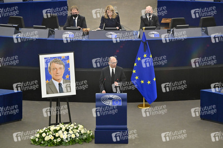Gedenkfeier für David Sassoli im Europäischen Parlament in Straßburg