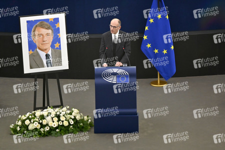 Gedenkfeier für David Sassoli im Europäischen Parlament in Straßburg